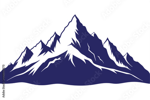 himalayan mountains vector art illustration 