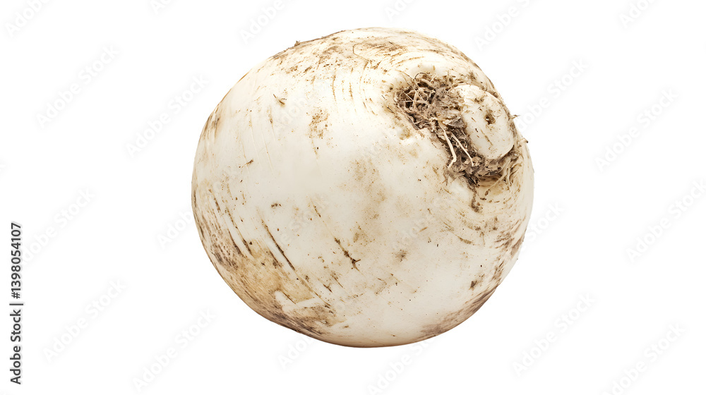 Fototapeta premium Fresh White Turnip with Transparent Background for High-Quality Food Illustrations and Designs