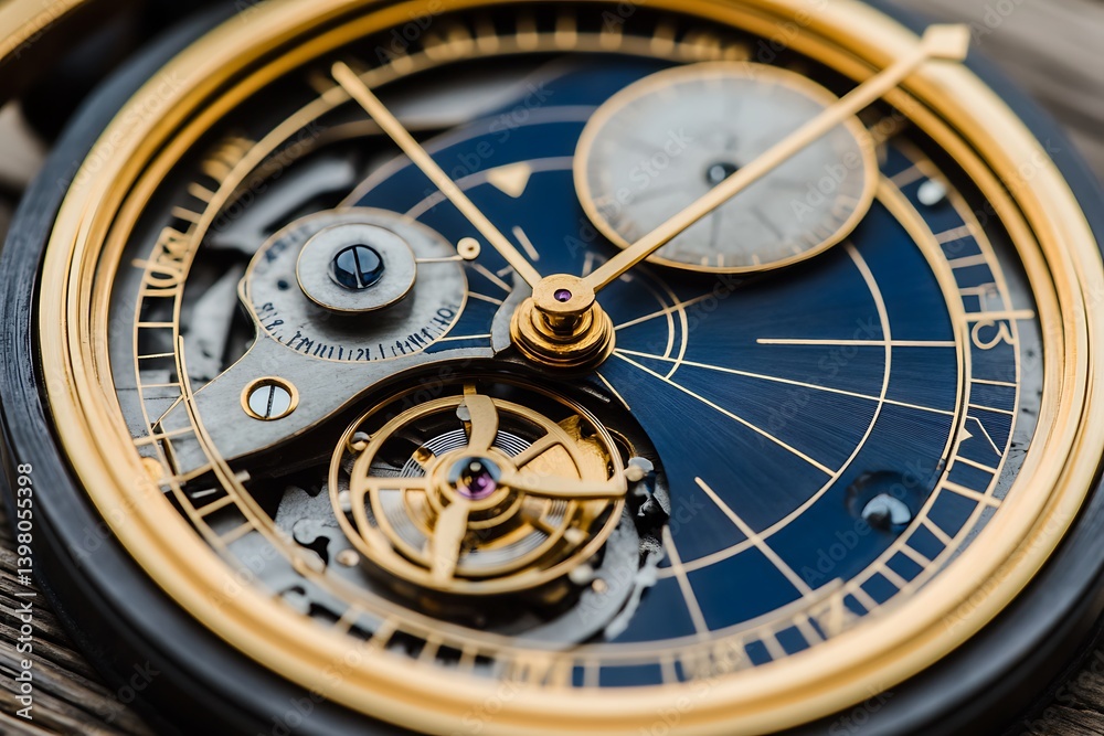 A macro photograph of a detailed mechanical watch timepiece A macro photograph of a detailed mechanical watch timepiece