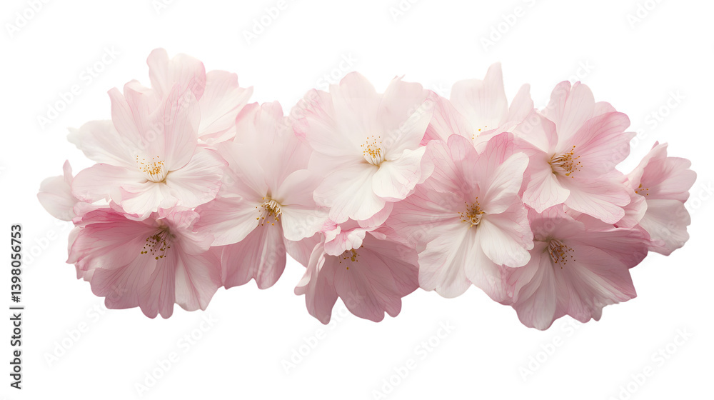 Elegant Sakura Flowers on White Background - High-Quality Stock Image Elegant Sakura Flowers on White Background - High-Quality Stock Image