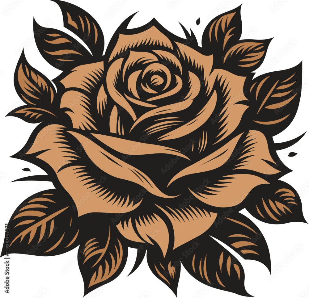 Obraz premium Rose stylized vector