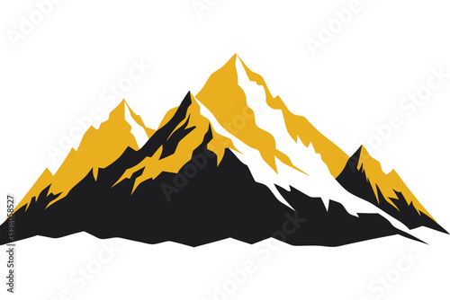 himalayan mountains vector art illustration 