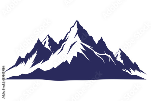 himalayan mountains vector art illustration 