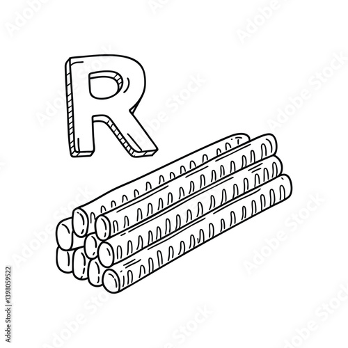 An Illustration of letter R stand for Rebar