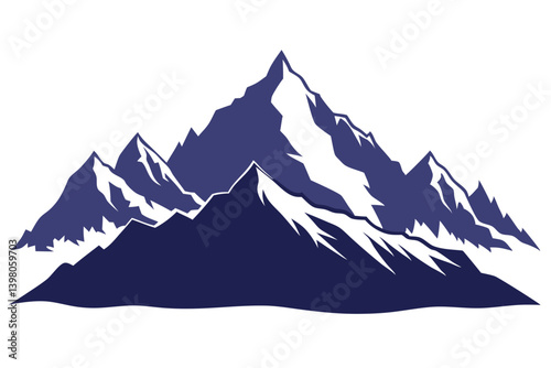 himalayan mountains vector art illustration 