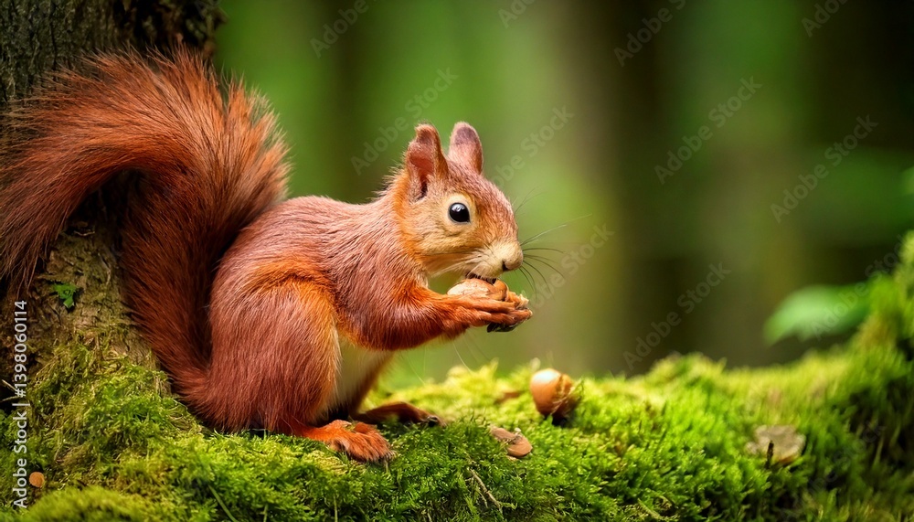 木の実を食べるリス 木の実を食べるリス