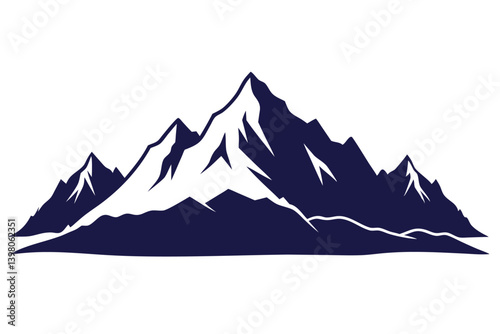 himalayan mountains vector art illustration 