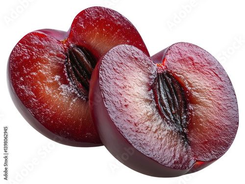 Obraz na płótnie PNG Sliced Plums fruit plum photography. w salonie