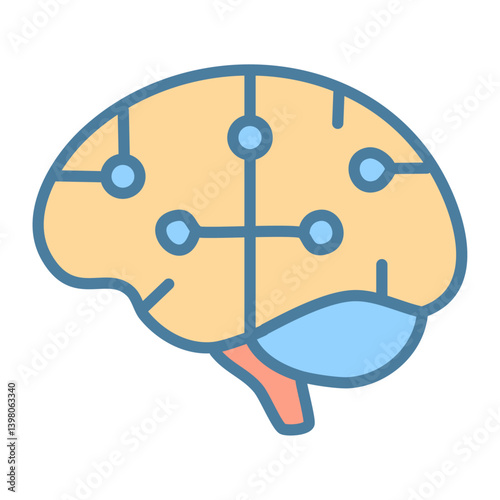 Structure of human brain. social network concept
