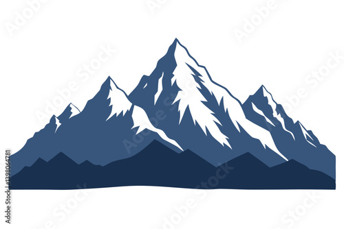 himalayan mountains vector art illustration 