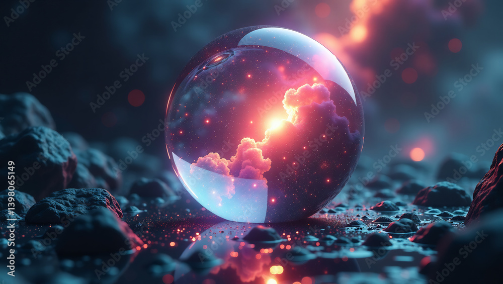 Naklejka premium Cosmic Bubble Nebula Core