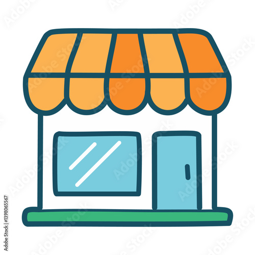 vector illustration of a store. food store icon. vector illustration of a shop window