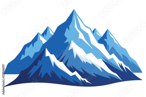 himalayan mountains vector art illustration 