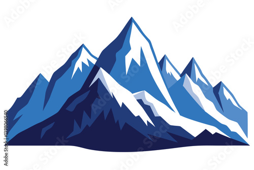 himalayan mountains vector art illustration 