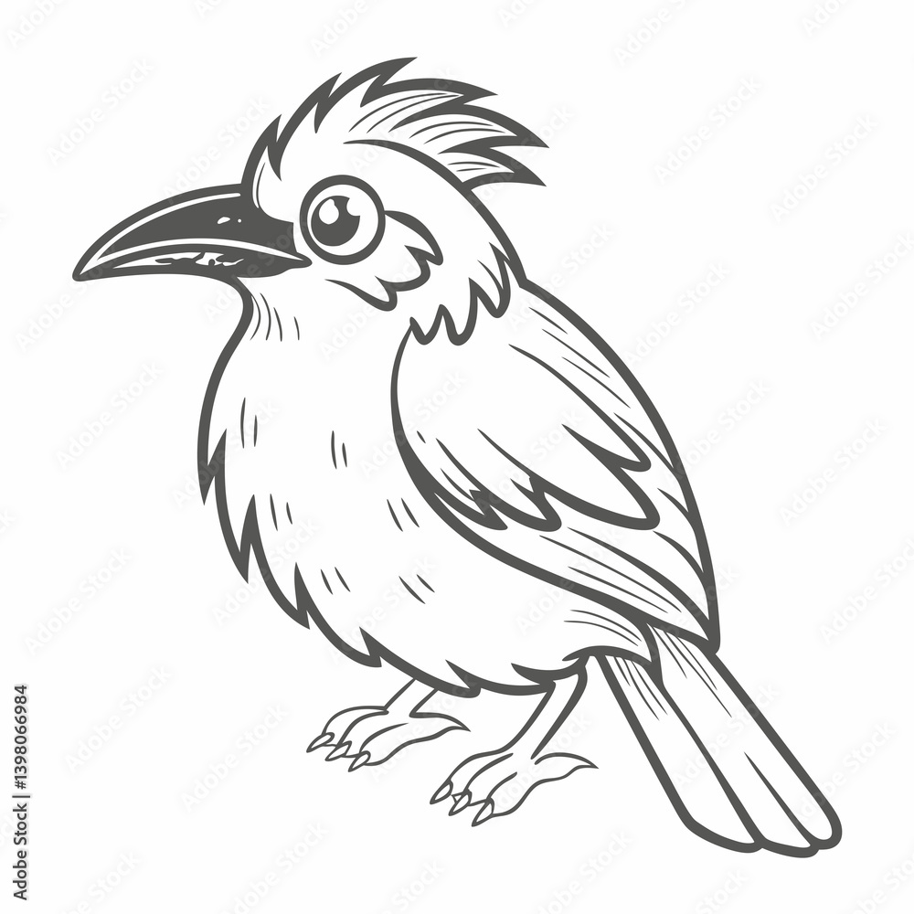 Obraz premium Cartoon Motmot Bird Vector Illustration