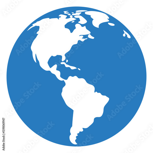 Globe Illustration with Land and Ocean