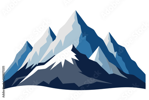 himalayan mountains vector art illustration 