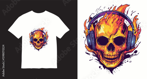 Graffiti skull graphic vector t-shirt design
