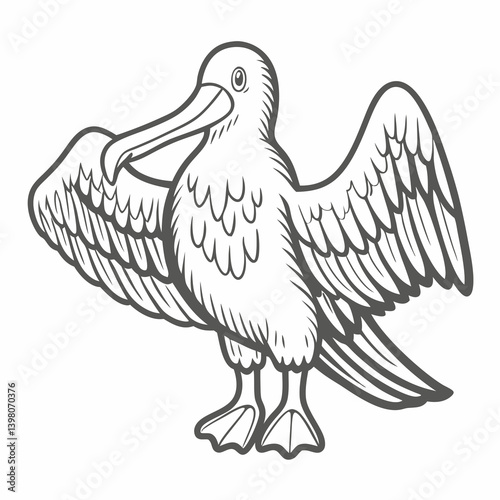 Frigatebird Line Art Illustration, Vector Design
