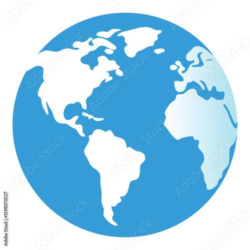 Globe Illustration with Land and Ocean