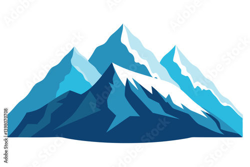 himalayan mountains vector art illustration 