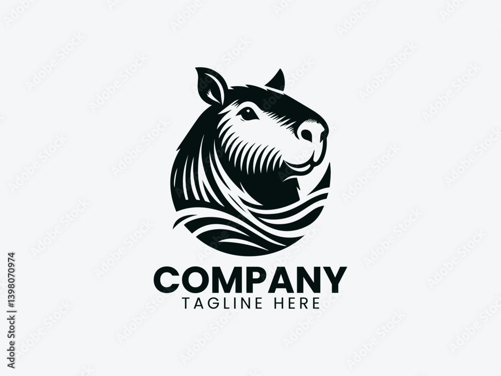 Capybara Vector Logo Design Capybara Vector Logo Design