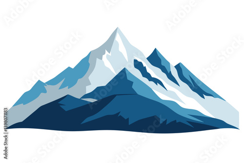 himalayan mountains vector art illustration 