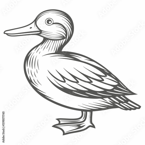 Common Merganser Duck Vector Illustration