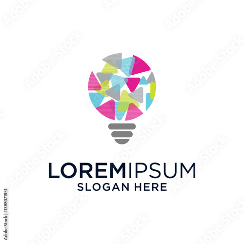 Abstract Colorful Lightbulb Logo Design