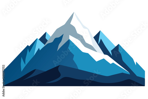 himalayan mountains vector art illustration 