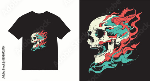 Graffiti skull graphic vector t-shirt design