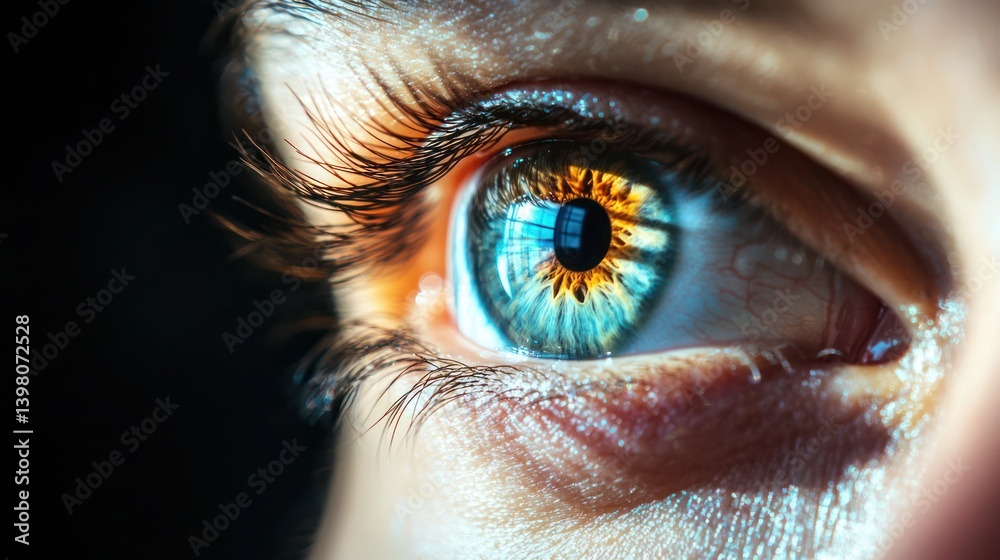 Fototapeta premium A person experiencing sudden vision problems.