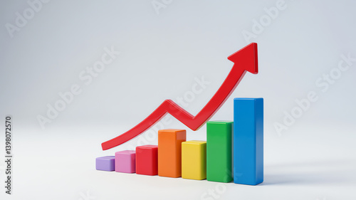 3d business graph with arrow Free Download 3d business graph with arrow - GFXLoad