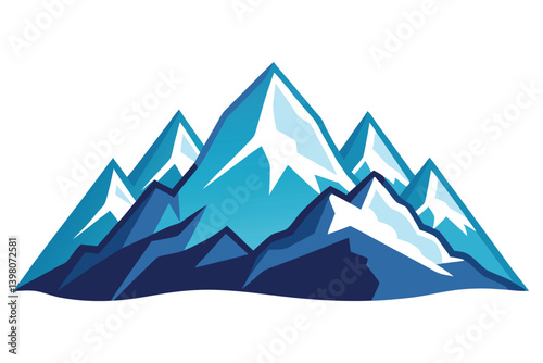 himalayan mountains vector art illustration 