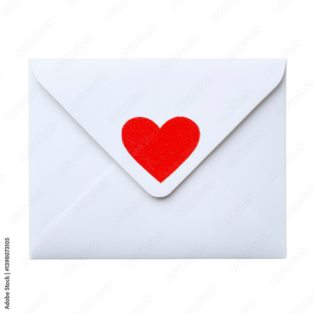 white envelope with red heart symbol on front, symbolizing love and affection, perfect for romantic messages or special occasions white envelope with red heart symbol on front, symbolizing love and affection, perfect for romantic messages or special occasions