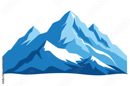 himalayan mountains vector art illustration 