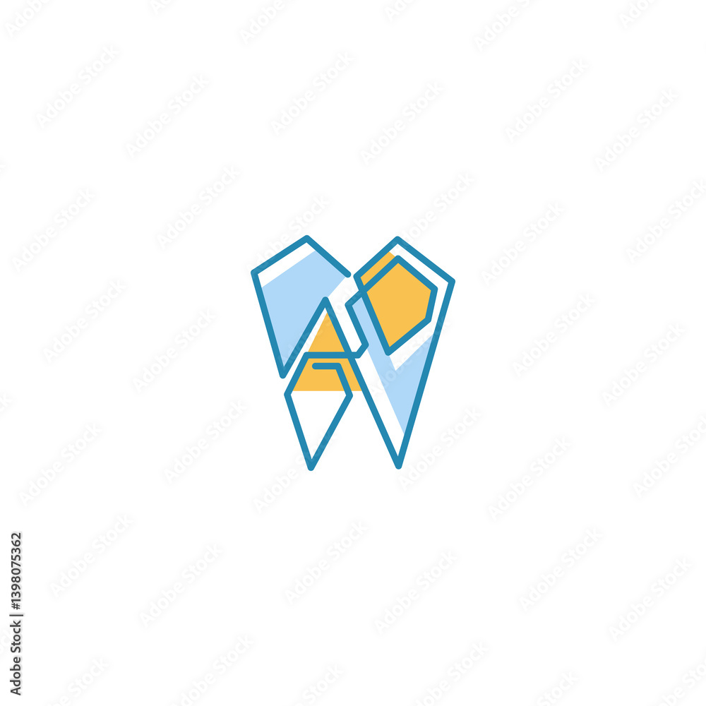Abstract Geometric Tooth Icon Illustration Abstract Geometric Tooth Icon Illustration