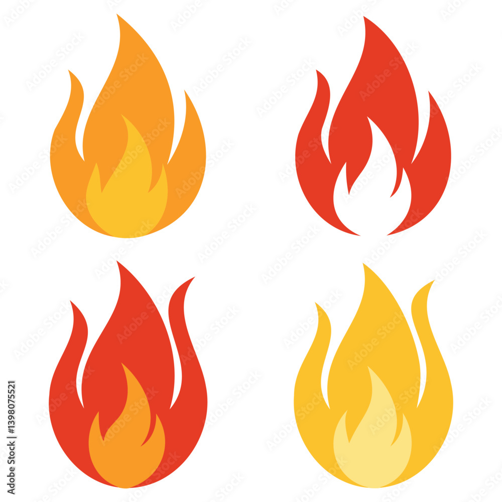 Fire Flame Icon Set Fire Flame Icon Set