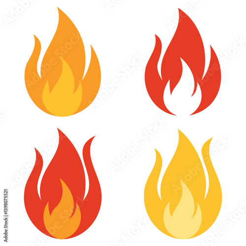 Fire Flame Icon Set