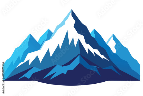 himalayan mountains vector art illustration 