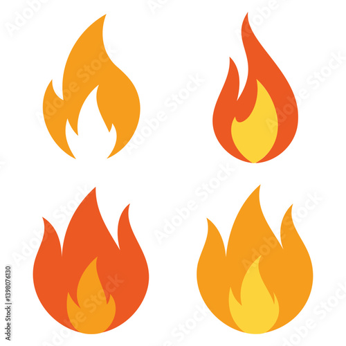 Fire Flame Icon Set