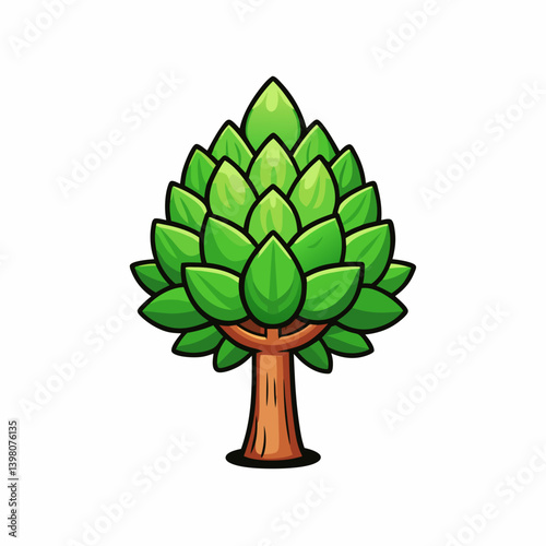 green tree isolated on white