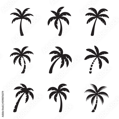 Tropical Paradise Inspired Palm Tree Silhouettes for Art and Design