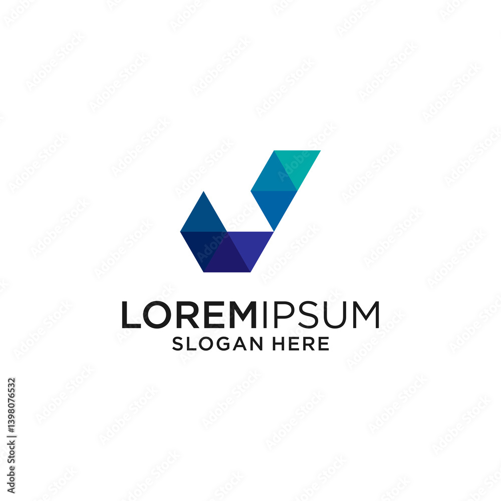 Abstract Geometric Teal Blue Purple Gradient Polygon Logo Design Abstract Geometric Teal Blue Purple Gradient Polygon Logo Design