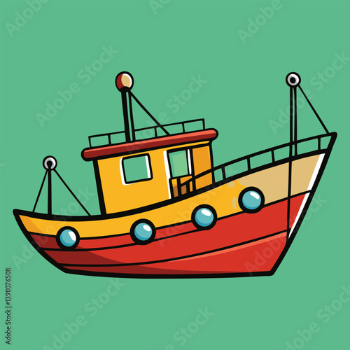 Traditional Fishing Boat Illustration