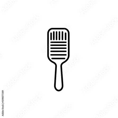 Small rectangular wide-bristle comb icon in outline style for grooming and detangling hair