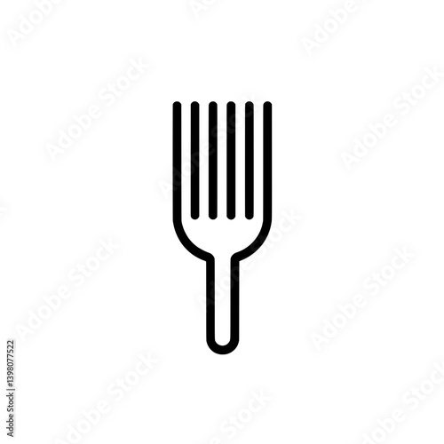 Black silhouette of a wide-tooth afro pick comb icon used for styling curly and textured hair