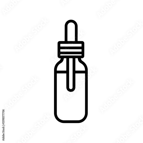 Baby bottle with clear body and visible volume markings in outline design used for infant feeding