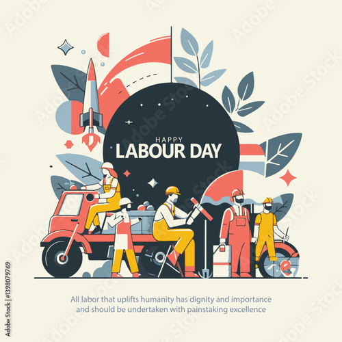 Adobe Illustrator happy labour day greetings design new