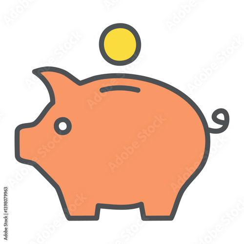Piggy bank with coin slot 